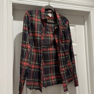 Collard shirt tartan Sz L